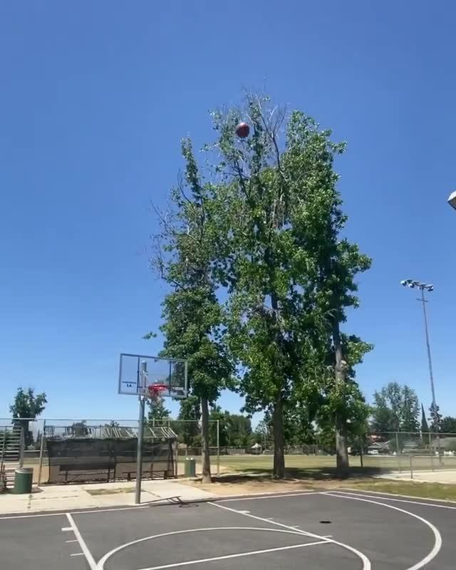 Police Officer Makes Basketball Trickshot Without Looking