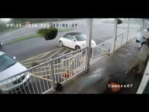 Windy Storm Blows Many Object By Store