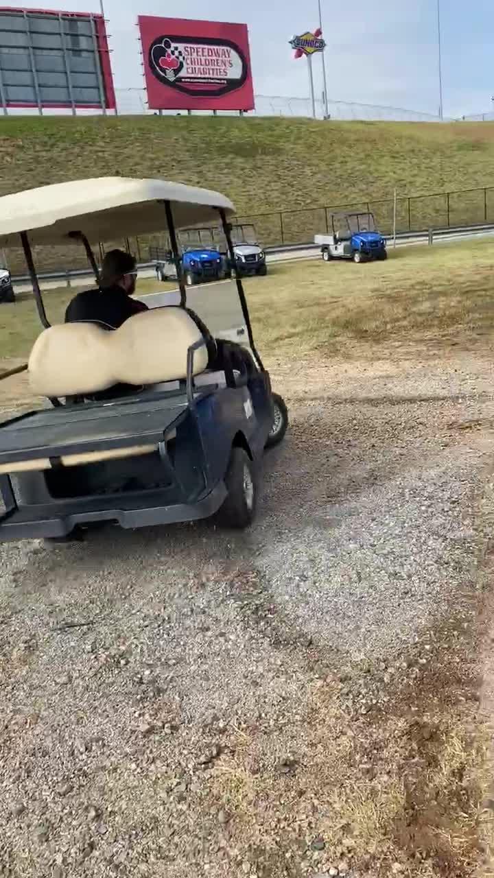 Guy Flips Over With Golf Cart While Driving it and Trying to do Stunt