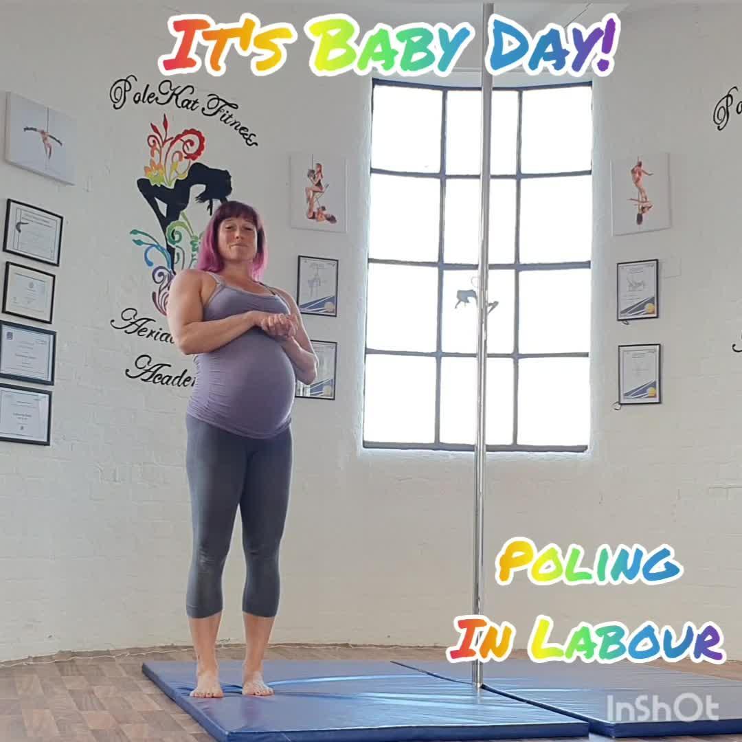Pregnant Woman Does Flag Pole Hold With her Son Sitting on her Torso