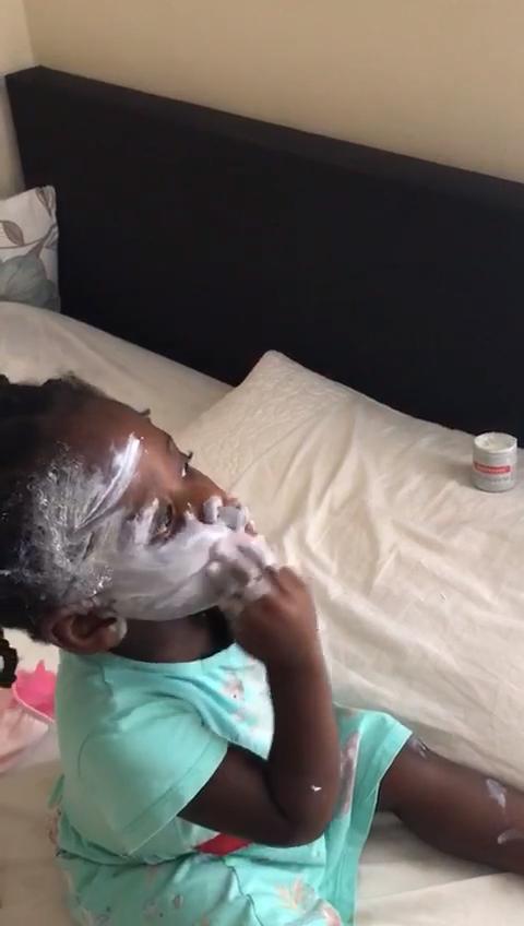 Toddler Puts Medicated Cream all Over her Face