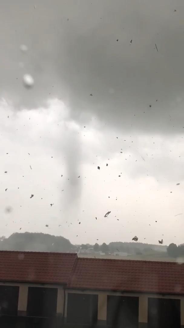 Tornado Barrels Through Village in Poland Sending Debris Flying