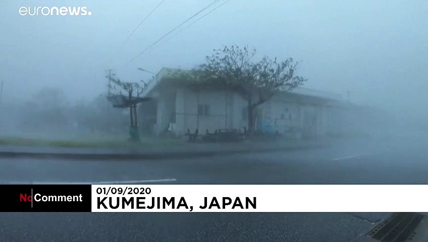 Typhoon Maysak sweeps over southern Japan