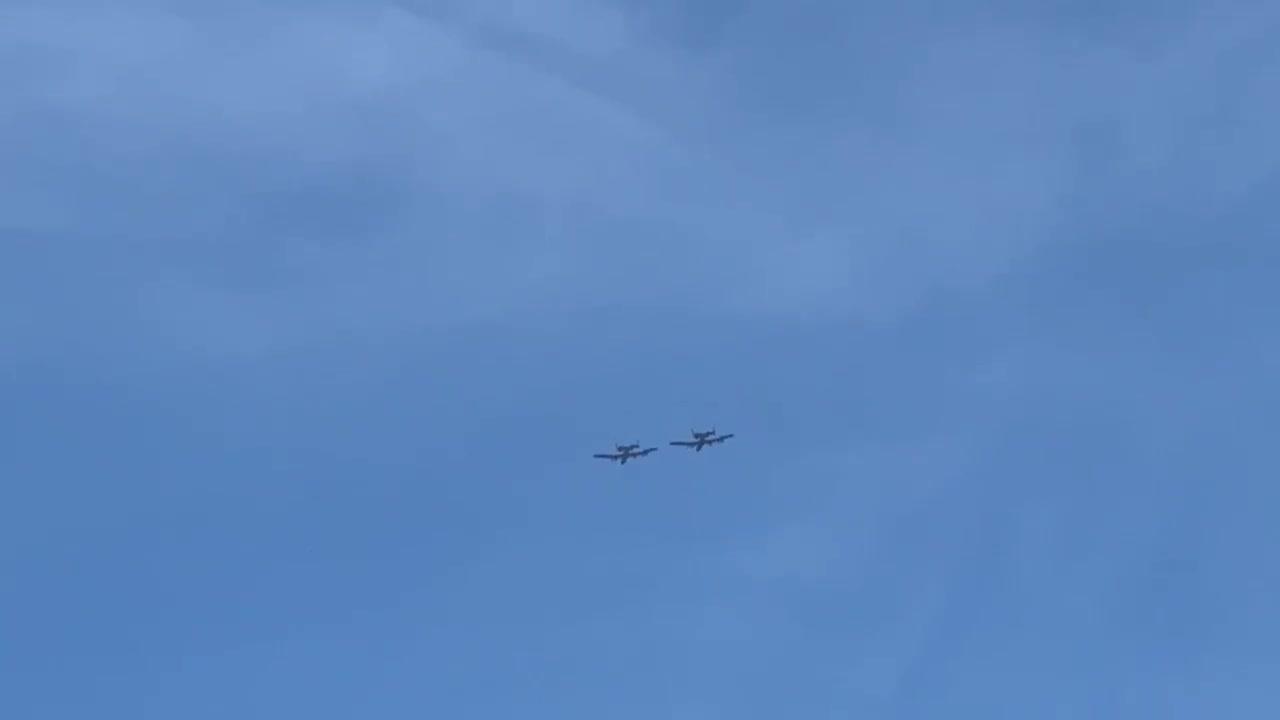 US Airforce Jets Fly Over Kansas City to Honor Frontline Workers During Coronavirus