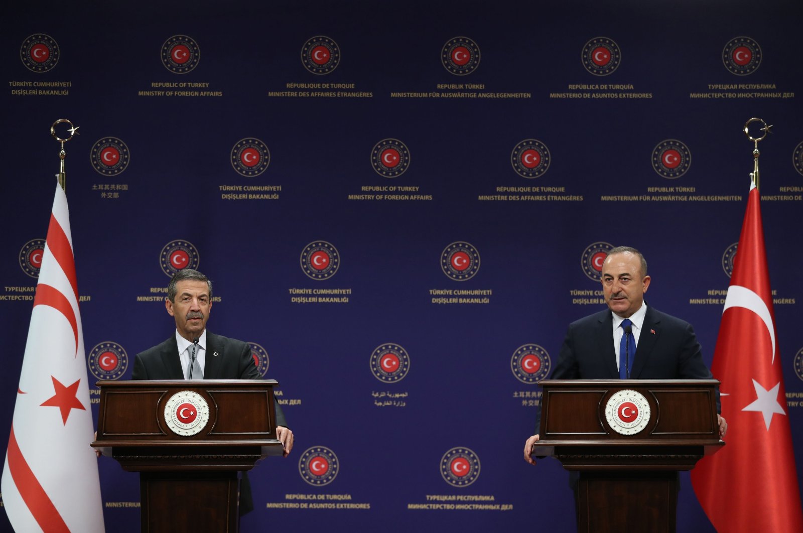 Turkish Republic of Northern Cyprus Foreign Minister Ertuğruloğlu welcomes UN-le...